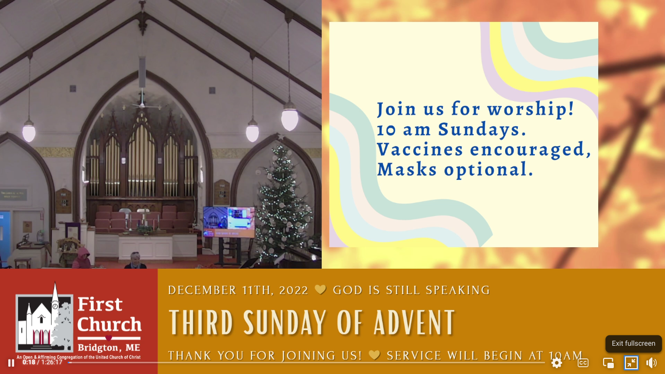 Click here to watch Sundays service!